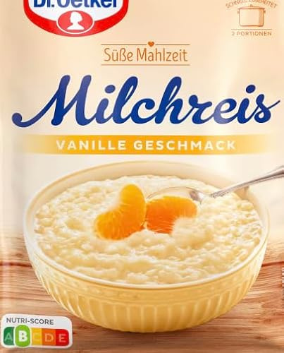 Milchreis Vanille-Geschmack – Vanille-Milchreis – Für leckere Kuchen und selbstgemachtes Dessert für Rezepte – Kompatibel mit Oetker – 125g