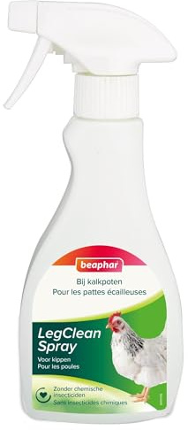 BEAPHAR – Spray LegClean – pour Les Pattes écailleuses des Poules – Nettoie et Prend Soin des Pattes – Apporte Un Soutien Contre la Gale des Pattes – sans insecticides Chimiques – Flacon 250 ML