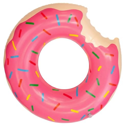 Donut Schwimmring Pink 75cm – Stylischer Lifestyle-Wasserreifen mit Streusel-Design, robuster Poolreifen für Strand & Urlaub, dekoratives Sommer-Gadget für Jugendliche & Erwachsene