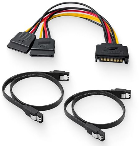 3 piezas Cables SATA III 6 Gb/s, kit de cable de datos para unidades internas en PC, compatible con SATA I/II/III, para SSD HDD y unidades ópticas, transferencia de datos y distribución de energía