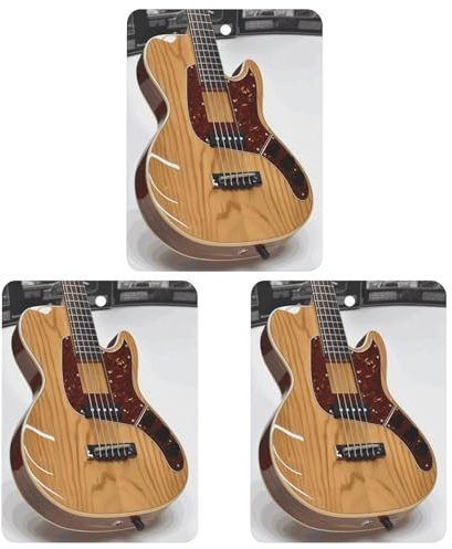 3 PCS Car Air Freshener Cards Personalized Guitar Musical Instrument Automotive Air Fresheners Long-Lasting Double Sided Hanging Scented Card for Car Rearview Wardrobe Bathroom Black