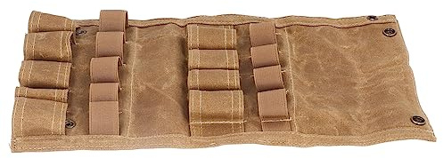Yosoo Health Gear Bottle Bag Canvas Utomhus Kryddor Flaskväska med 9 Elastiska Springor Hopfällbar Bärbar Förvaring 36,5 X 20 Cm för Camping Grill Picnic Vandring Backpacking (Kaki)