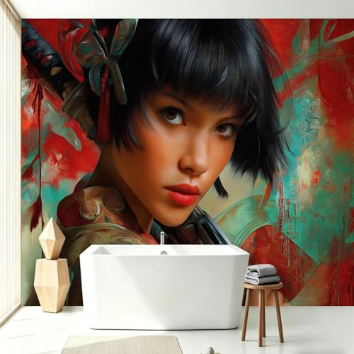 Générique Papier Peint Panoramique Intissé Style Punk Moderne 250x175 cm Vert Grande Poster Mural Effet 3D Moderne Décoration Panda Lunettes FleursSalle Gaming Salle Jeu Chambre Homme Bar