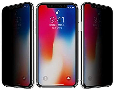 Foxcrypt Premium 3D - Anti Spy Blickschutzfolie – Blickschutzfilter - Privacy Filter Gehärtetes Panzerfolie Schutzfolie für iPhone X/iPhone XS/iPhone 11 Pro - Displayschutz - Schwarz Black