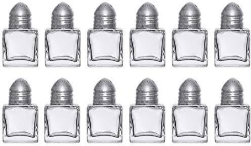Juego de 12 mini saleros y pimenteros, cuerpo de cubo de vidrio de 0.5 onzas, salero y pimentero para restaurantes