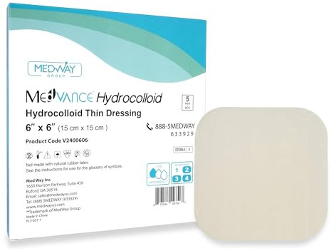 MedVanceTM Hydrokolloid - Dünner Verband mit Hydrokolloidkleber 15 cm x 15 cm Schachtel mit 5 Verbänden