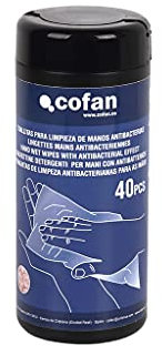 Cofan Toallitas higienizantes para manos | 40 unidades por producto | Toallas húmedas con extracto de Aloe Vera