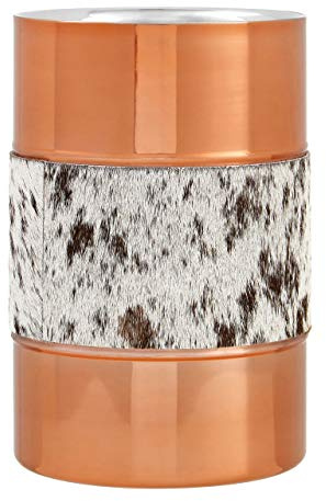 Albany Wine Cooler, Cowhide/Copper, Stainless Steel