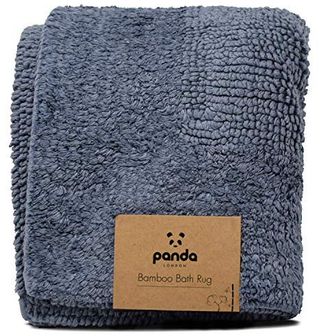 Panda Bambus Badteppich 50 x 80 cm - Ultra saugfähig, rutschfest und maschinenwaschbar, Spa-Like-Erfahrung, Tinte