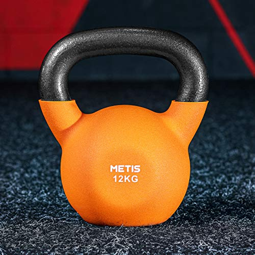 METIS Neopren Kettlebell - von 4kg bis zu 20kg | Training für Zuhause & Fitness verbessern | Gewichte Werden separat verkauft oder als komplettes Set (12kg)