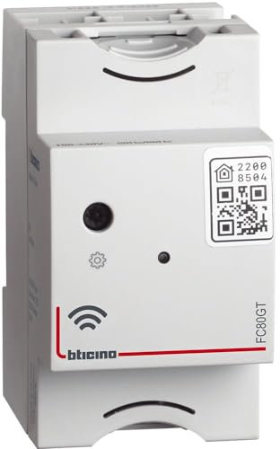 Bticino Wi-Fi FC80GT Gateway DIN Smart per il Controllo da Remoto di Luci, Tapparelle, Prese e Carichi Alimentati dal Quadro Elettrico con l'App HOME e CONTROL con la Voce