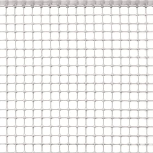 Kunststoffnetz mit 10 mm Quadratmaschen, Vielseitiges Schutznetz - Farbauswahl und Längenoption - h m 1x5 Weiß