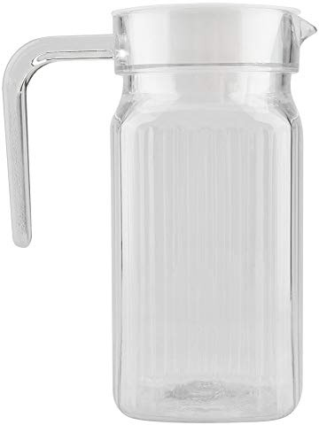 Petit Pichet en Plastique avec Couvercle Pichet à Jus en Acrylique, Pichet à Eau Transparent Pichets à Jus Pichets à Boissons Résistants aux Cassures, pour Stocker L'eau Jus de Lait(800ML)