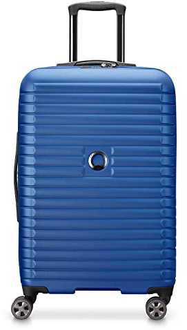 DELSEY PARIS Cruise 3.0 Hardside Expandable Luggage with Spinner Wheels, Blue, Checked-Medium 24 Inch, Cruise 3.0 Hardside Expandable Luggage with Spinner Wheels
