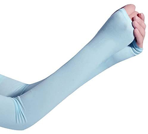 XKUN Armstulpen für den Außenbereich, Sonnenschutz, UV-Schutz, Handschutz, Eisseide, Sonnenschutz, Armwärmer, Halbfinger, Blau