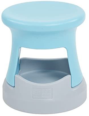 ECR4Kids Sgabello oscillante con contenitore, altezza seduta 38,1 cm, seduta attiva, ciano/grigio chiaro