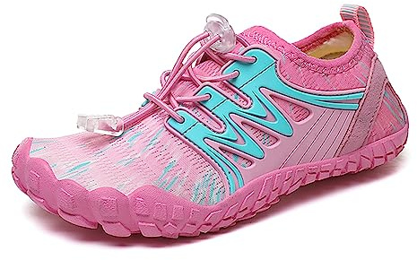 Teechodina Chaussures pieds nus pour enfant - Chaussures aquatiques - Séchage rapide - Unisexe - Pour garçons et filles, a rose, 35 EU