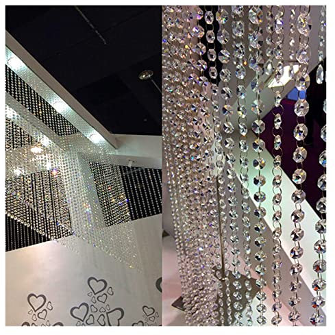 KURTIK Türvorhang Kristall,Fadenvorhang 10M Hochzeitsdekor Diamant Acryl Perlen Vorhang Strang Girlande Fenster Hängende Vorhang Dekoration for Wohnzimmer Dekor