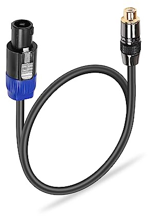 PNGKNYOCN RCA zu Speakon Adapter Kabel, 4 Pin NL4FC Lautsprecher Stecker zu RCA Buchse Konverter Audio Kabel für professionelle Bühne Lautsprecher Stecker Kabel（0.5M）