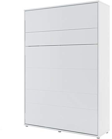 Homlando Lenart Schrankbett, Vertikal 140x200 cm, Schrankbett Klappbett, Murphy Bed Schrank mit integriertem Klappbett, Wandbett mit Lattenrost BC01 (Weiß Matt)