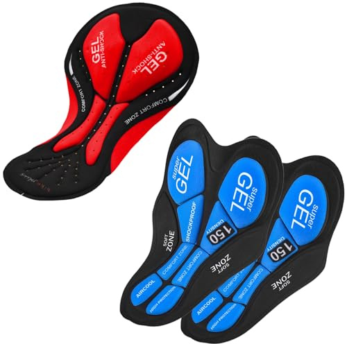 HUIOP Coussin de Cyclisme, 3 Paquets de Shorts de Cyclisme Rembourrage de Coussin rembourré en Gel pour Hommes Femmes Pantalons de sous-vêtements,Rembourrage en Gel pour Shorts de Cyclisme