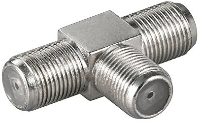 Perfect F-Adapter, T-Stück, F-Buchse > doppelt F-Buchse, SAT-Adapter für Satellitenkabel BZW. Koaxialkabel