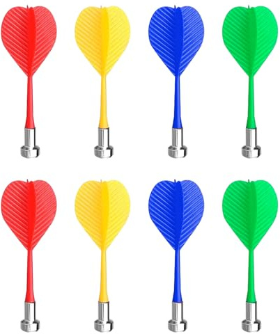 DHWEKU 8pcs Freccette magnetiche Freccette di Ricambio di Sicurezza Accessori per bersagli di Gioco al Coperto 4 Mix di Colori （Verde Rosso Giallo Blu）