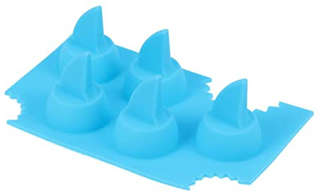 PRETYZOOM 2pcs Shark Fin Ice Cube Tray Silicone Ice Cube Mold Sky Blue Flexible Reusable DIY Kitchen Baking Molds for Cocktail Whiskey Chilling