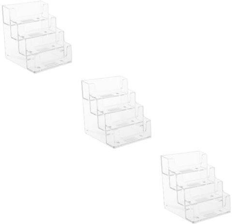 HOODANCOS 3stücke Titel Transparenter Visitenkartenhalter Lagige Kartenbox Für Schreibtisch Robuste Und Stilvolle Aufbewahrungslösung Für Visitenkarten Praktischer Kartenständer Für
