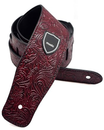 JSHshield Gitarrtillbehör PU Läder Gitarr Rem, Justerbar Längd Retro Gitarr Rem, Elgitarr och Akustisk Gitarr
