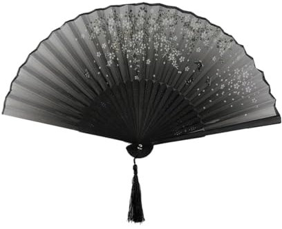 ZUWIJEQ 1 Stück Faltbare Fächer Handfächer für Damen, Faltbare Fächer Handfächer, Handheld Faltfächer, Handfächer, Holz Geschnitzten Bambus Handheld Faltfächer, für Wanddekoration und Geschenk