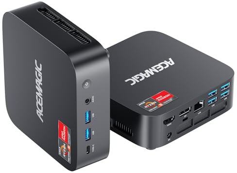 ACEMAGIC K1 Mini PC, AMD Ryzen 5 7430U (6C/12T, jusqu'à 4,3 GHz), 32Go DDR4 512Go M.2 2280 SSD Mini Ordinateur de Bureau BT 5.2/WiFi 6/Type-C/W11 Pro/4K UHD Mini Tour PC avec VESA pour école/Bureau