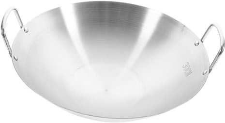 Agashi Sartén Wok Deo Inoxidable Sartén Caceolla Wok Plancha Olla a la Parrilla/Sier/33 * 30 * 8Cm