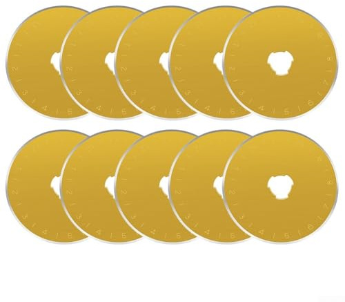 Effizientes Schneiden 45 mm für Titan-Rollschneiderklingen, 10 Ersatzklingen + Etui