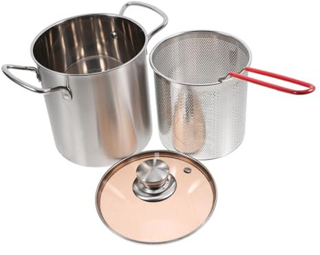 Holibanna Pentola Per Pasta Con Scolapasta in Acciaio Inossidabile Per Friggere Con Manico Ergonomico Pentole Da Cucina Leggere e Resistenti