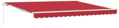 vidaXL Tenda da Sole Rosso 400 x 350 x 165 cm Poliestere e Metallo, Giardino e terrazza, Materiali Resistenti ai Raggi UV, tendone Retrattile, Ombra Regolabile, Protezione Solare all'aperto