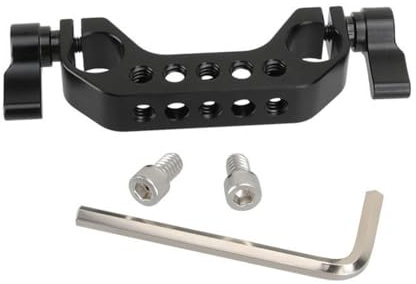 Abrazadera de tubo de doble agujero de 15 mm para entusiastas de la fotografía y la videografía, abrazadera de aleación de aluminio