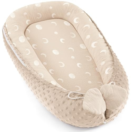 Bearmoss Babynestchen Kuschelnest Neugeborene Multifunktionale (Aprikosen-Mond)