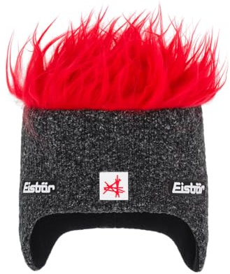 Eisbär Mütze mit Haaren Herren & Damen Cocker Ski Austria - Unisex mit Fleece schützt vor Kälte und Wind - Herrenmütze Damenmütze Sportmütze Haube aus Österreich