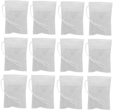 DECORNIJIA Bustine da Tè in Nylon Cordoncino 100 Pezzi Sacchetti Filtro Usa e Getta per Spezie e Tè Sfuso per Sacchetti Profumati Fai da Te