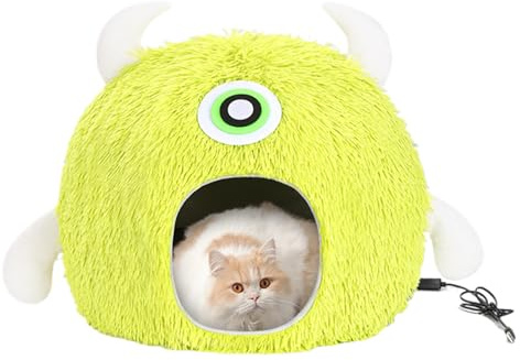Heated Cat Bed Cover - Pet Bed with Adjustable Temperature and Timer, Warm House with USB Plug | Sleeping Mat for Small Cats and Puppies by Ha