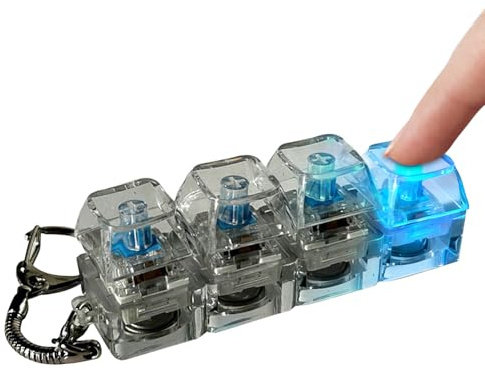 Generico Clicker Tastatur-Fidget mit LED-Licht – transparente Mini-Antistress-Tastatur für Erwachsene und Kinder | sensorischer Schlüsselanhänger für Angst, Büro, Schule und Reisen | in Italien