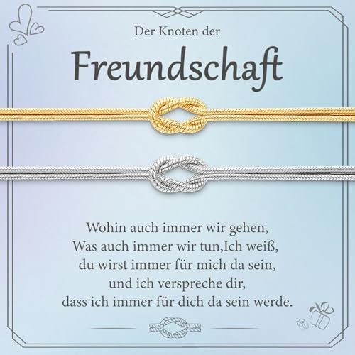 2 Stück Partner Armbänder Knoten Armband Damen, Freundschaftsarmbänder
