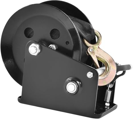 YXZKJZJ Treuil Manuel for remorque de Bateau, capacité de Traction de 1 600 LB, manivelle à Corde Robuste avec Sangle en Polyester et cliquet bidirectionnel Contrôle de précision