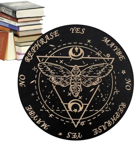 Tabla adivinatoria con péndulo, tabla adivinatoria de madera decorativa con letras y puntero – Juego Ouija mesa para principiantes y amigos