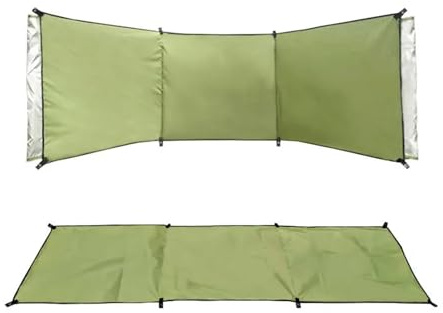 Zymjzbetic strandvindskydd utomhus synskydd, vindtät, vägg, strand, camping, tält, gardin, grill, spis, Wihield, bärbar, reseutrustning, kvadratisk (typ b beige 450 x 140 cm (trapets))