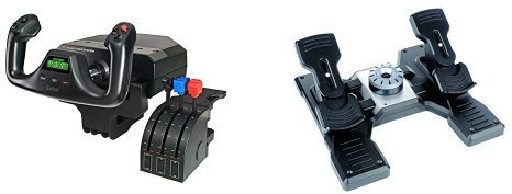 Logitech G Saitek PRO Flight Yoke System Controller per Simulatori di Volo + G Saitek PRO Flight Rudder Pedals Pedaliera per Simulatori di Volo