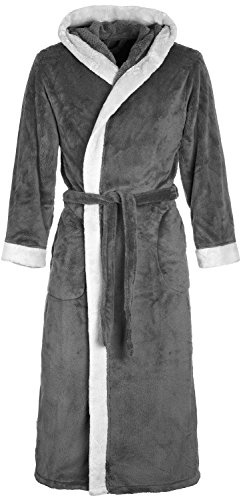 Di Vadini Unisex Herren Damen Bademantel Prato mit Kapuze I Morgenmantel flauschig I Nachtwäsche aus edler Mikrofaser I Kimono mit Farb- & Größenauswahl XXS - 5XL I Bath-Robe Öko-Tex Standard 100