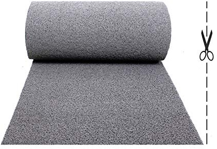 Olivo.shop - Twist Gris, Alfombra antideslizante de vinilo rizado para entrada exterior, hecha a medida, de vinilo, atrapa la suciedad, lavable para interior, 100 x 050 cm