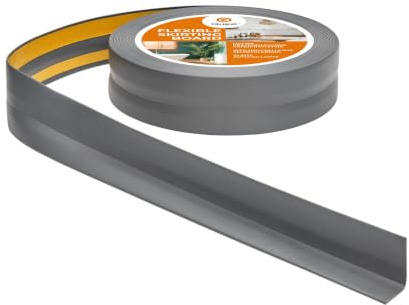 Quest Weichsockelleiste PVC 32x23 mm selbstklebend - Graphit, 10 m | Flexible Knickleiste & Abschlussleiste, für Küche, Bad & Wohnraum, Montage ohne Bohren, schmutzabweisend